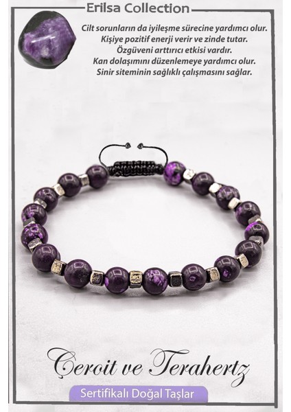 Sertifikalı Aaa+ Kalite Gerçek Terahertz - Çeroit Taşı Bileklik