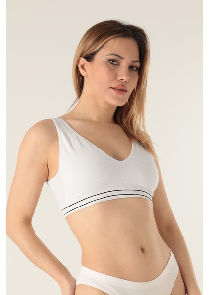Seamless Kalın Askılı Büstiyer Crop Top