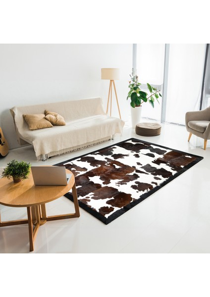 Kahverengi Dana Derisi Patchwork Halı