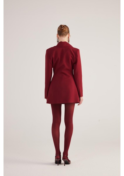 Belden Oturmalı Fit Kesim Deja Blazer Ceket Bordo indirimleri