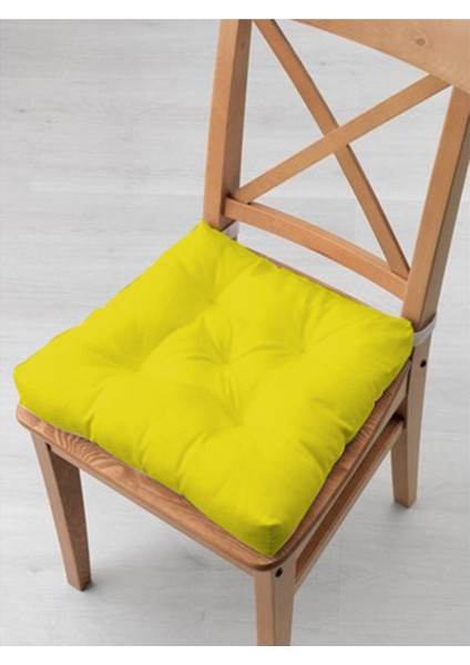 Pofidik Kare Sandalye Minderi 40 x 40 cm Sarı