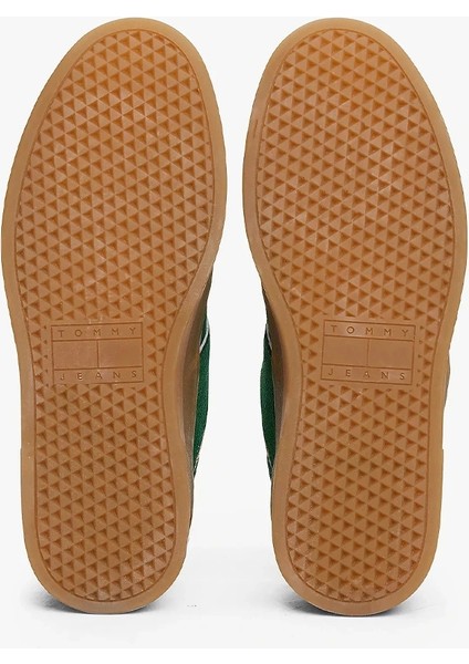 Kadın Süet Platform Taban Yeşil Sneaker