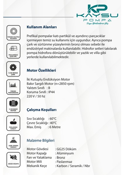 HQBM60 Preferikal Sürtme Fanlı Su Pompası