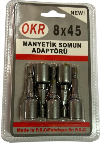 Manyetik Somun Adaptörü 8 mm 5 Adet