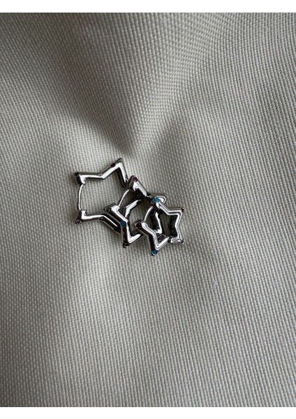 Minik Taşlı 3lü Set Yıldız Küpe