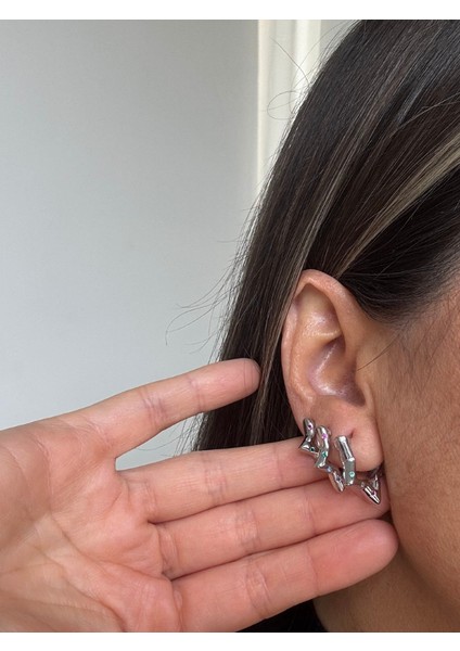 Minik Taşlı 3lü Set Yıldız Küpe fiyatları