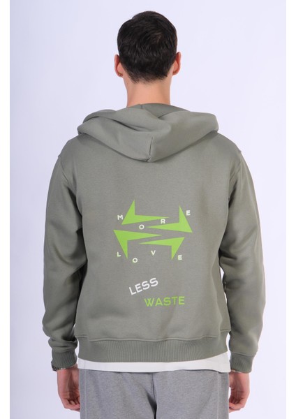 Oversize Arka Baskı Detaylı Fermuarlı Sweatshirt fırsatları