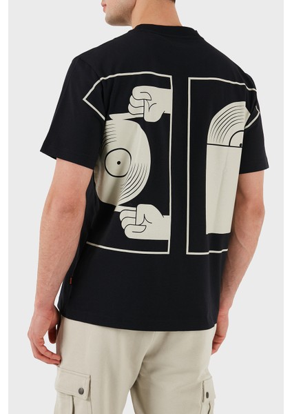 Baskılı % 100 Pamuk Regular Fit Bisiklet Yaka T Shirt Erkek T Shirt 50515981 001