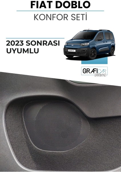 Fiat Doblo Konfor Seti / 2023+ Araç Içi Eşya Saklama Cepleri Kumaş Kaplama Ses Giderici Set