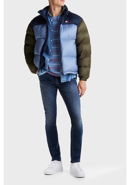 Esnek Pamuklu Slim Fit Normal Bel Dar Paça Jeans Erkek Kot Pantolon DM0DM20550 1bk
