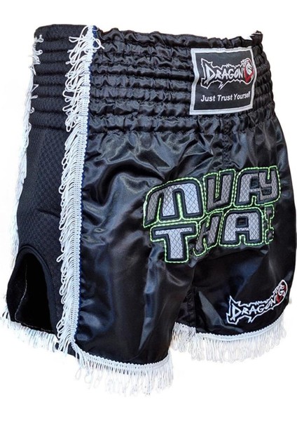 MT3020 Apache Muaythai Şortu Siyah Püsküllü Şort Nakışlı Muay Thai Şortu fiyatları