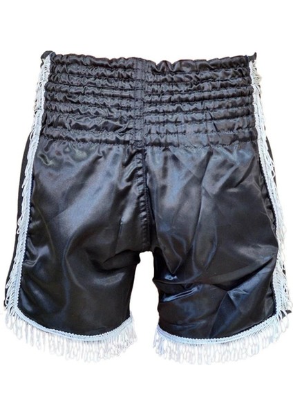 MT3020 Apache Muaythai Şortu Siyah Püsküllü Şort Nakışlı Muay Thai Şortu fırsatları