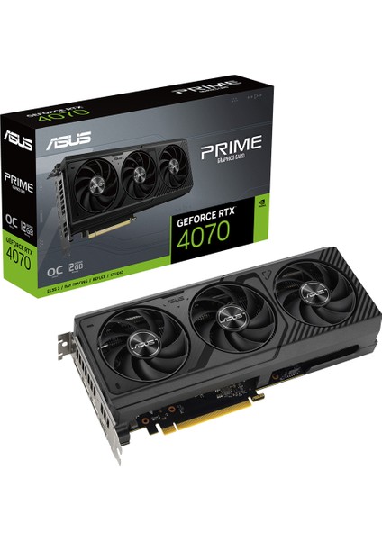 Asus-GEFORCE PRIME-RTX4070-O12G-NVIDIA--RTX 4070-12GB 192BIT GDDR6--2550MHZ-OC-HDMI-DP-DLSS3 Ekran Kartı