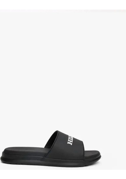 Erkek Dokulu Logo Siyah Havuz Terliği