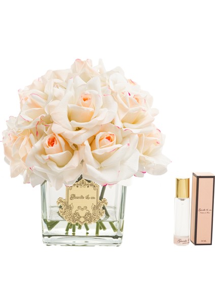 Guerlieandco. Krem Pembe 15 Gül Kare Cam Gold fiyatları