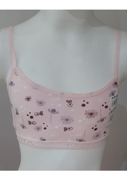 Kız Çocuk Pedsiz Alışlırma Büstiyeri 2'li Paket (11-12) Yaş Sarı-Pembe Renk