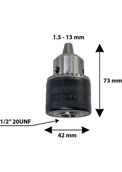 530260 Anahtarlı Metal Mandren 1.5-13 mm 1/2" - 20 Unf fiyatları