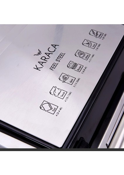 Biogranit Izgara ve Tost Makinesi 2000W, Paslanmaz Çelik Gövde Inox, 4 Kademe, Çıkarılabilir Granit Plaka