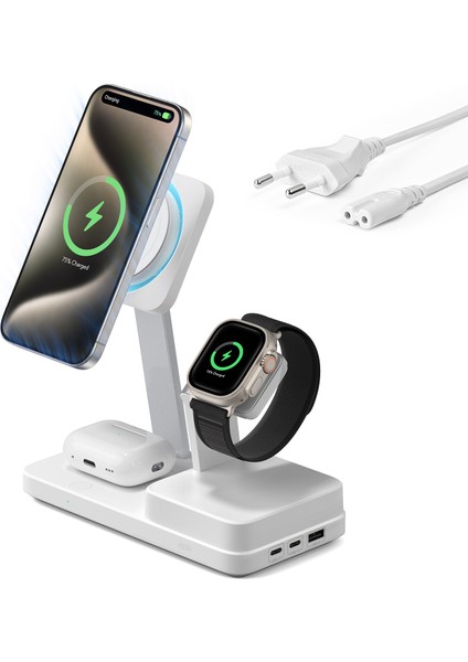 100W 6 In 1 Şarj Standı Magsafe ve Cryoboost - Beyaz