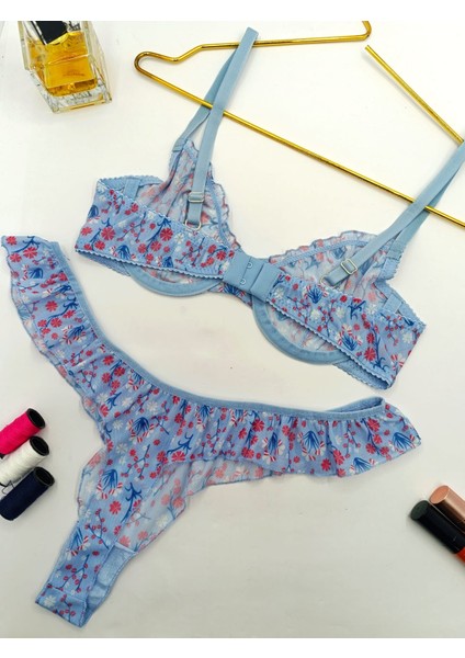 Jasmin Çiçek Desenli Tanga Külotlu Sütyen Takım fırsatları