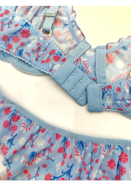 Jasmin Çiçek Desenli Tanga Külotlu Sütyen Takım indirimleri