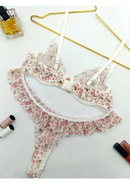 Jasmin Çiçek Desenli Tanga Külotlu Sütyen Takım fırsatları