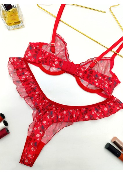 Jasmin Çiçek Desenli Tanga Külotlu Sütyen Takım fırsatları