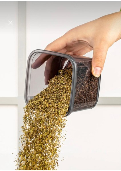 24'lü 48 Parça Big Mega Kare Erzak ve Bakliyat Saklama Kabı Seti 8x(0,50 Lt-1,10 Lt-1,70 Lt)Etiketli