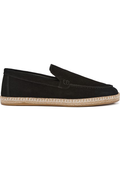 Erkek Siyah Süet Deri Espadril 25SFD660210