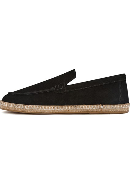 Erkek Siyah Süet Deri Espadril 25SFD660210