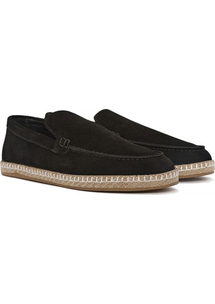 Erkek Siyah Süet Deri Espadril 25SFD660210