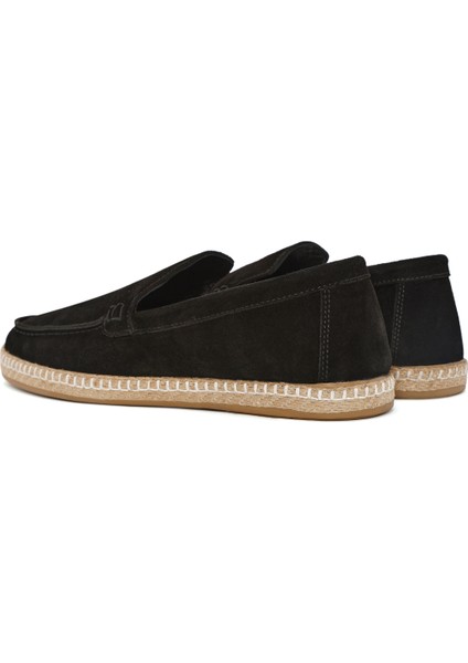 Erkek Siyah Süet Deri Espadril 25SFD660210