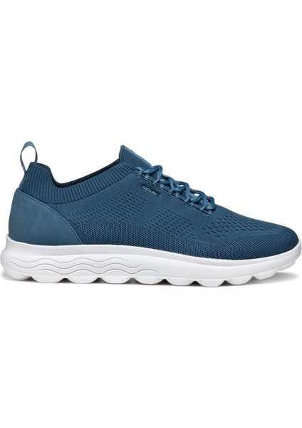 Erkek Mavi U Spherica A - Knitted Text Bağcıklı Kumaş Sneaker U15BYA0005ZC4005