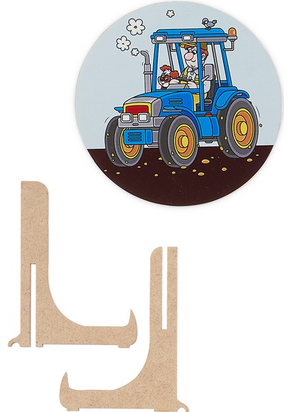36 Parça, 42CM Çapında 3mm Ahşap Üstüne Traktör Temalı Puzzle modelleri