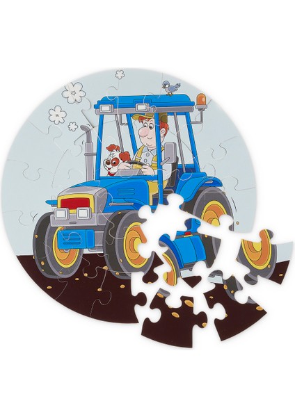 36 Parça, 42CM Çapında 3mm Ahşap Üstüne Traktör Temalı Puzzle fırsatları