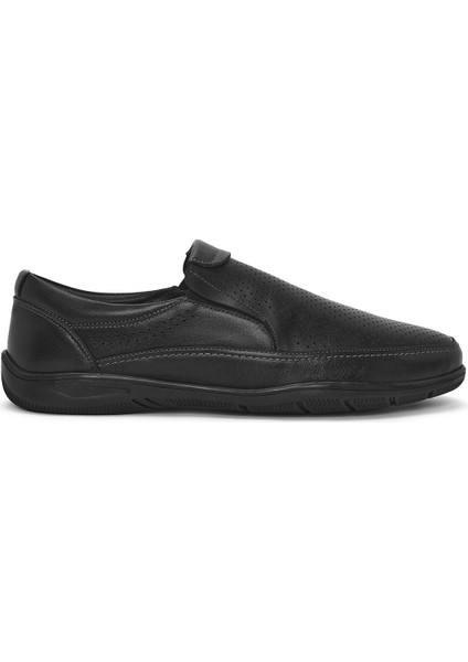 Erkek Siyah Deri Casual Loafer 25SFD711218