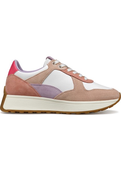 Kadın Çok Renkli D Amabel A - Nappa + Suede Bağcıklı Deri Sneaker D45MDA08522C1ZJ8