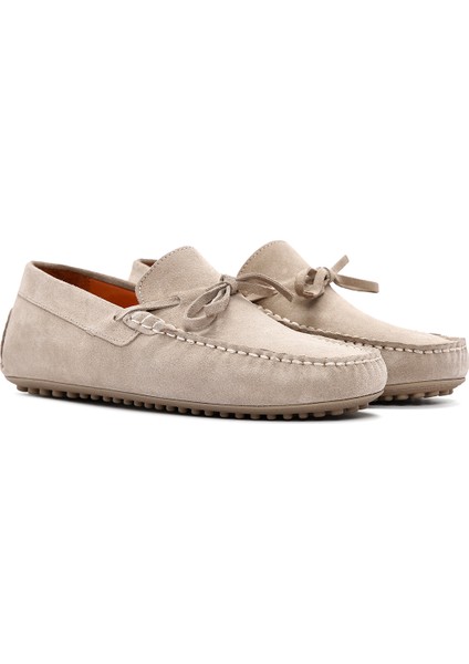 Erkek Bej Süet Deri Casual Loafer 25SFD630010