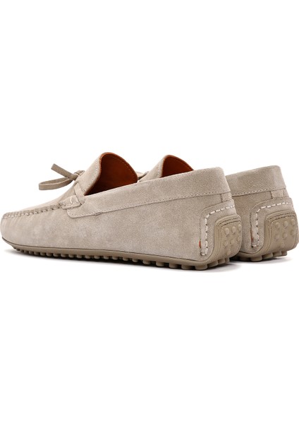 Erkek Bej Süet Deri Casual Loafer 25SFD630010