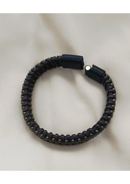 Bileklik Hakiki Deri Örgü Unisex (20.3 Cm) Boncuklu Bilezik modelleri