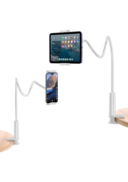 90 cm Akrobat Esnek Tablet ve Telefon Tutucu Stand Beyaz