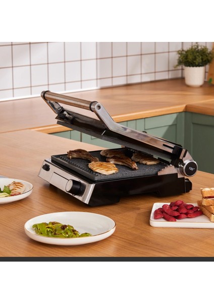 Biogranit Izgara ve Tost Makinesi 2000W, Paslanmaz Çelik Gövde Inox, 4 Kademe, Çıkarılabilir Granit Plaka modelleri