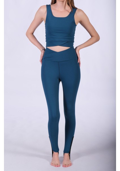Yüksek Bel Toparlayıcı Tayt, Spor Tayt, Şık Logo Lastik Detaylı