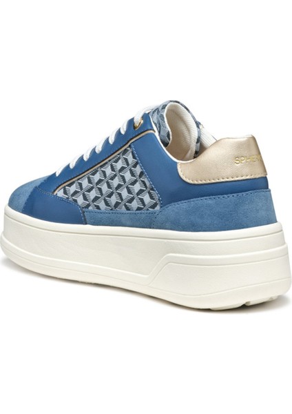 Kadın Mavi D Spherica Ecub - 2 B - Em.te + Su Bağcıklı Desenli Kalın Tabanlı Deri Sneaker D55WVC0CK22C4005 fiyatları