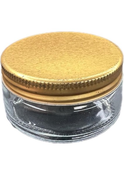 50 ml Şeffaf Cam Krem Kavanozu Gold Kapaklı, 12 Adet