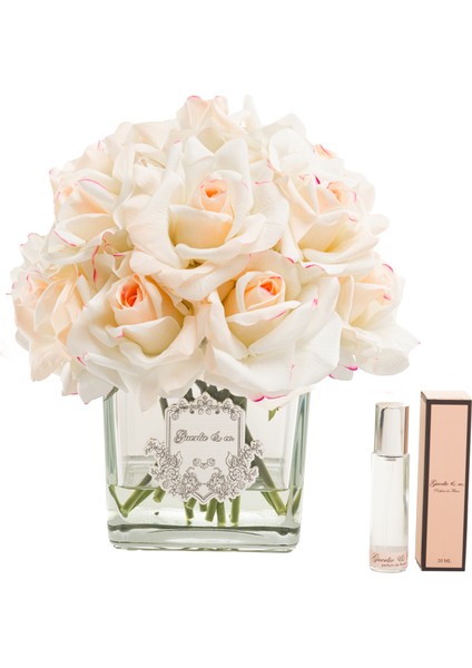 Guerlieandco. Krem Pembe 15 Gül Kare Cam Gümüş fiyatları