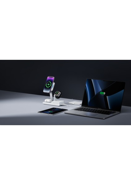 100W 6 In 1 Şarj Standı Magsafe ve Cryoboost - Beyaz