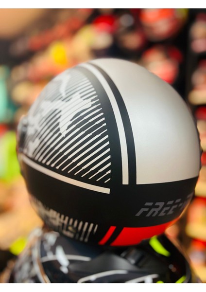 612 Universe Yarım Açık Güneş Vizörlü Motosiklet Kaskı (Gri-Siyah) indirimleri