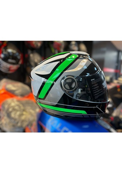 Fr 913 Haste( Siyah Yeşil ) Güneş Vizörlü Kask