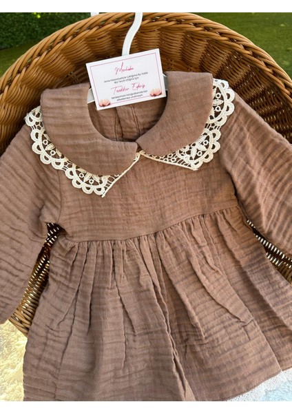 Dantel Yaka Müslin Elbise K modelleri